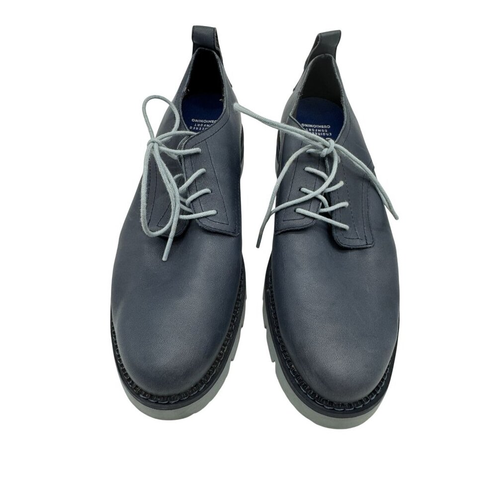 Caterpillar Womens Leather Dress Shoes Size 8 Navy Lace Up Cushioned Formal